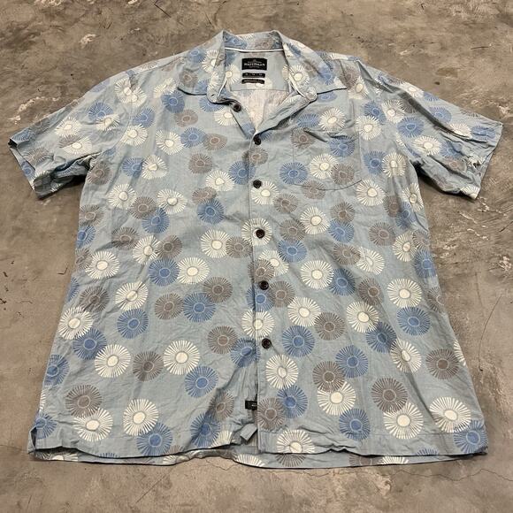 Quicksilver Shirt Men XL Blue Floral Hawaiian Short Sleeve Waterman Collection - Picture 1 of 7